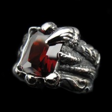 Dragon Hand Ring with Austria Red Crystal - TR123
